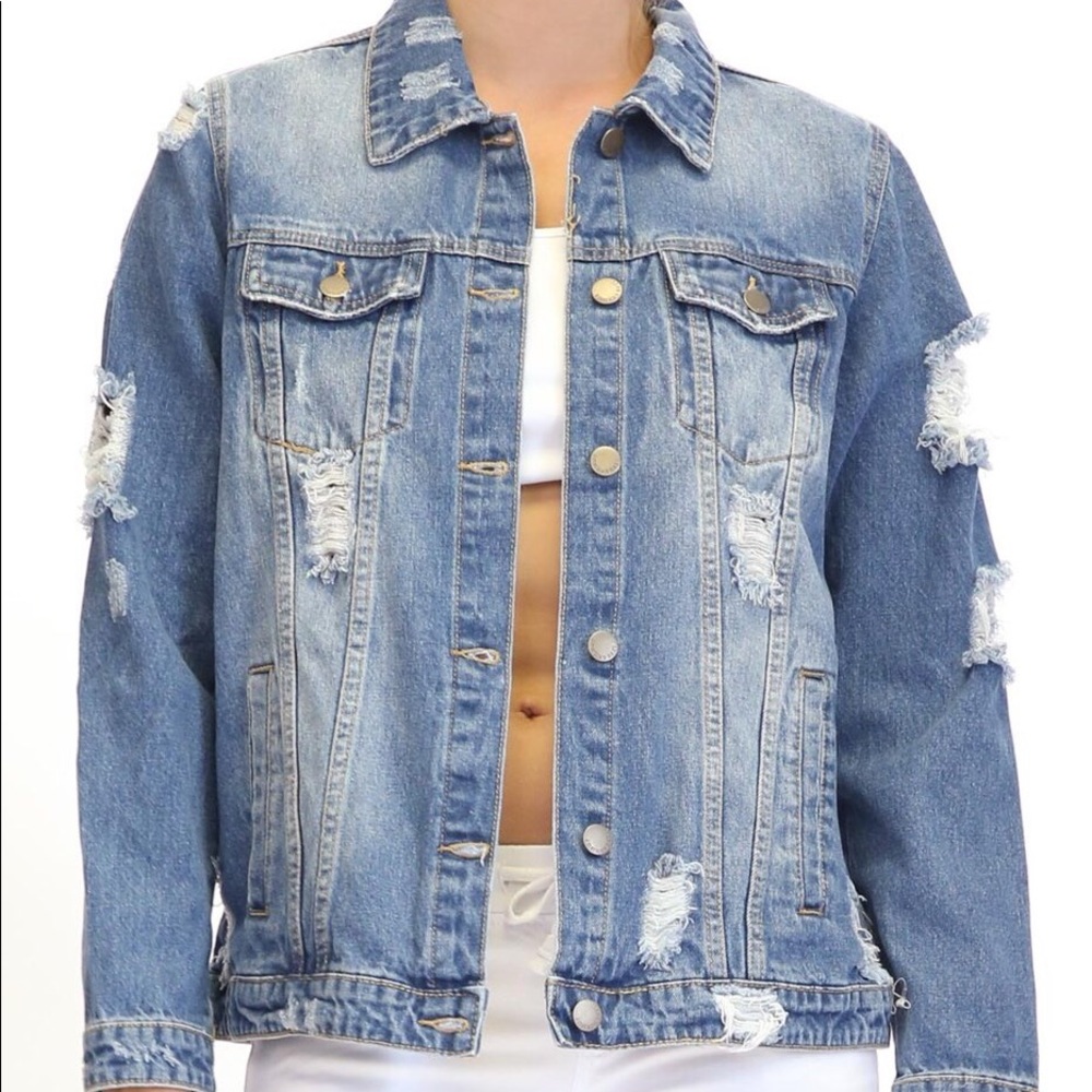 Distressed Denim Jacket - Picture 2 of 3